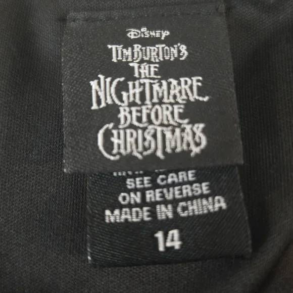 Hot Topic Nightmare Before Christmas Black Velvet Lace-Up Mini Dress Sz 14 (6581 - Picture 9 of 11